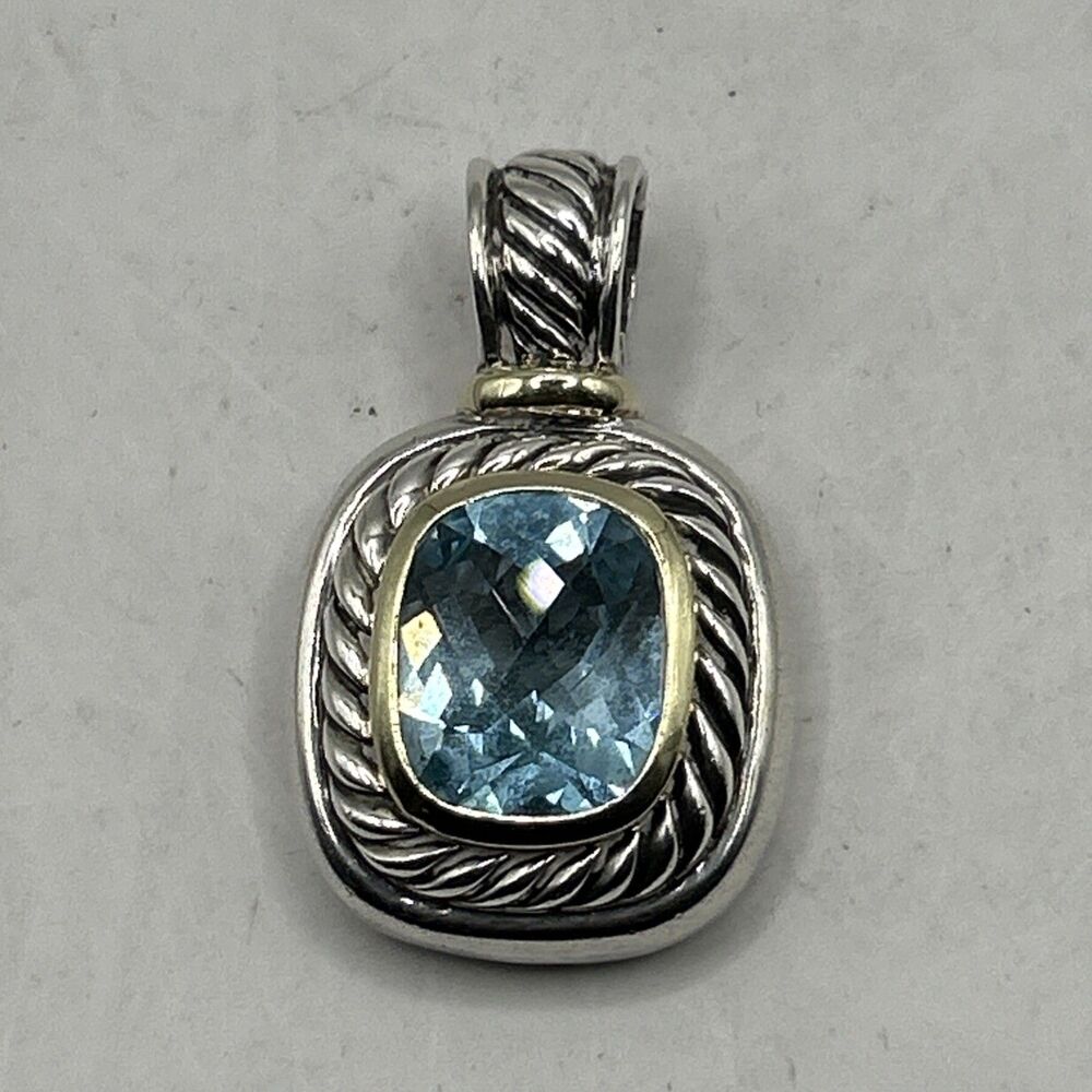 Albion Pendant | David Yurman Sterling silver Yellow Gold Aquamarine
